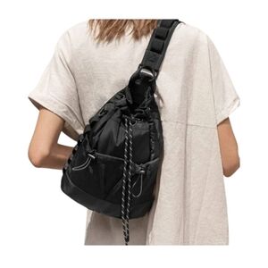 Dagne Dover Black Nova Sling Bag Gym Workout Backpack